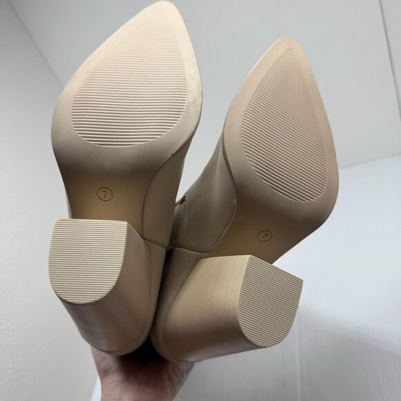 Steve Madden Lasso Cowboy Western Tall Boots Bone Leather Size 7 Women’s NWT - Picture 9 of 12